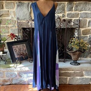 Free People Blue Sleeveless Plunge Sundress